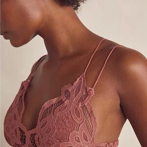 Free People One Adella Crochet Lace Bralette in Dessert Rose Size 16/L